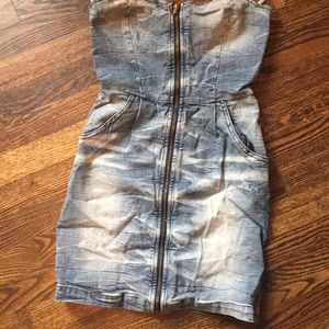 Strapless Denim Dress